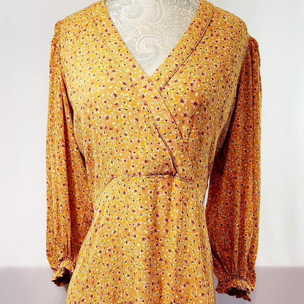 KARLIE clothes ditzy floral wrap top dress